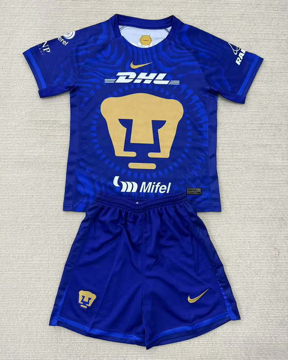 Pumas UNAM Soccer Jersey Away Kids Kit Jersey+Shorts 2025-26 - U-jersey