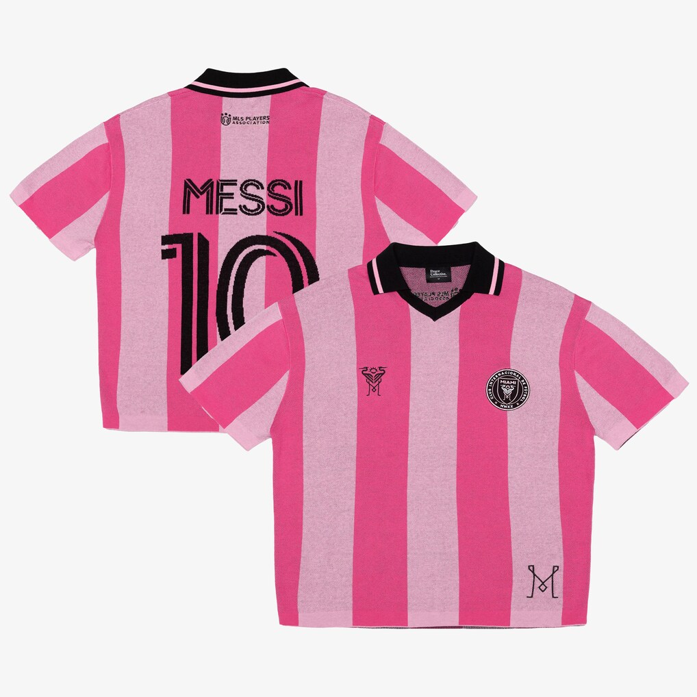Unisex Inter Miami CF Lionel Messi Peace Collective Pink Knit Fashion Jersey - Ujersey