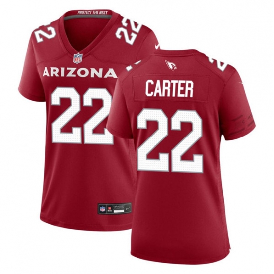 Women's Arizona Cardinals #22 Michael Carter Red 2023 Stitched Jersey(Run Small) - Ujersey