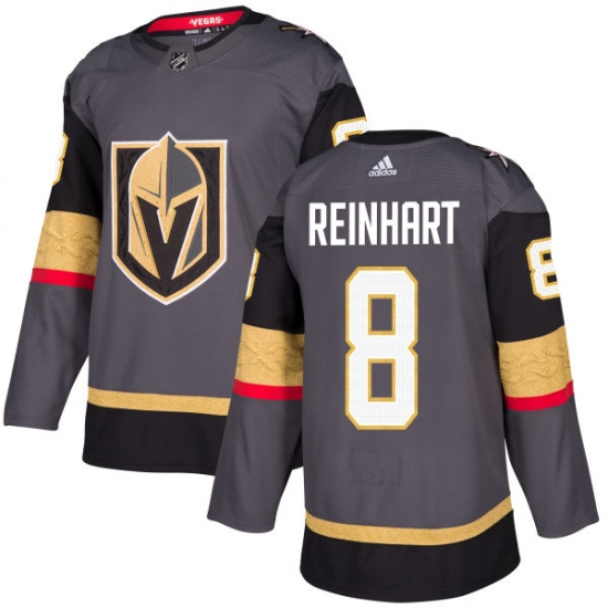 Men's Adidas Vegas Golden Knights #8 Griffin Reinhart Premier Gray Home NHL Jersey - Ujersey
