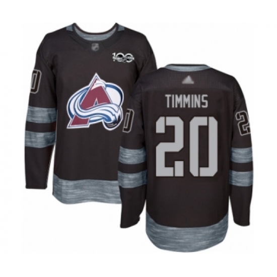 Men's Colorado Avalanche #20 Conor Timmins Authentic Black 1917-2017 100th Anniversary Hockey Jersey - Ujersey