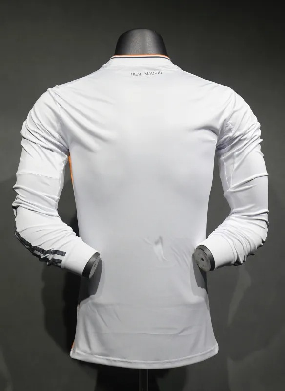 Real Madrid Retro Jersey Home Long Sleeve Soccer Shirt 2013/14