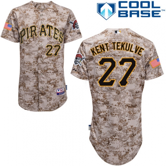 Men's Majestic Pittsburgh Pirates #27 Kent Tekulve Authentic Camo Alternate Cool Base MLB Jersey - Ujersey