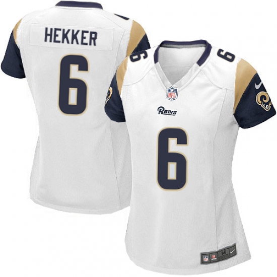 Women's Nike Los Angeles Rams #6 Johnny Hekker Game White NFL Jersey