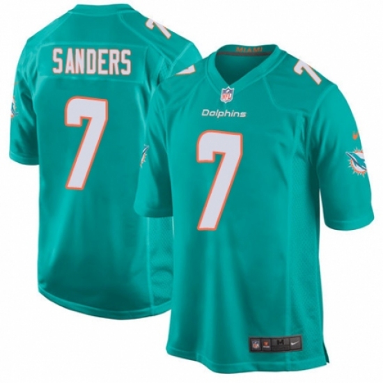 Men's Nike Miami Dolphins #7 Jason Sanders Game Aqua Green Team Color NFL Jersey - Ujersey