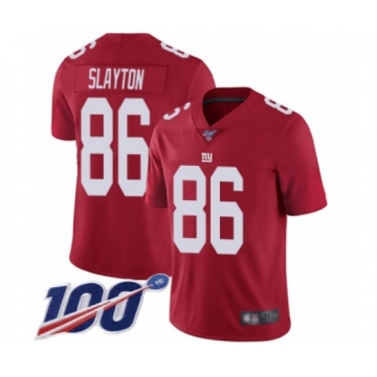 Men's New York Giants #86 Darius Slayton Red Limited Red Inverted Legend 100th Season Football Jersey - Ujersey