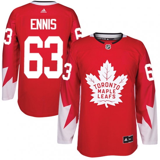 Men's Adidas Toronto Maple Leafs #63 Tyler Ennis Authentic Red Alternate NHL Jersey - Ujersey