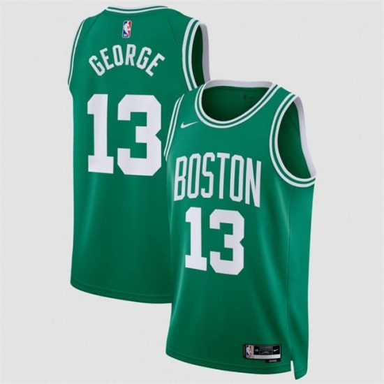 Men's Boston Celtics #13 Paul George Kelly Green 2026 Icon Edition Stitched Basketball Jersey - Ujersey
