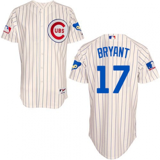 Men's Majestic Chicago Cubs #17 Kris Bryant Authentic Cream 1969 Turn Back The Clock MLB Jersey - Ujersey