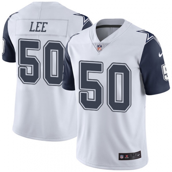 Men's Nike Dallas Cowboys #50 Sean Lee Limited White Rush Vapor Untouchable NFL Jersey - Ujersey