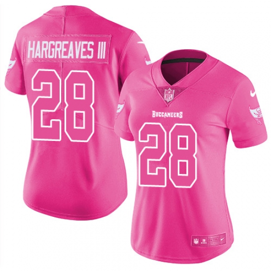 Women's Nike Tampa Bay Buccaneers #28 Vernon Hargreaves III Limited Pink Rush Fashion NFL Jersey - Ujersey