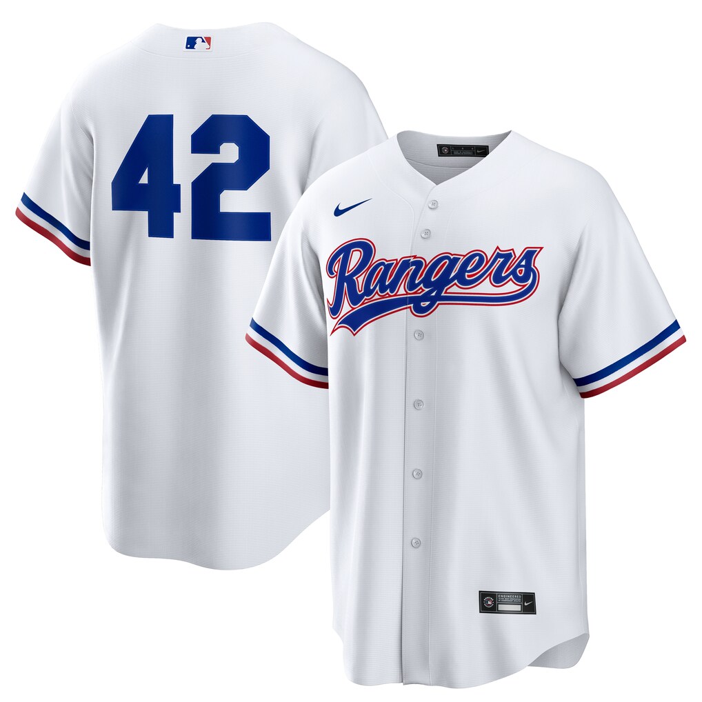 Men's Texas Rangers Nike White Home  2025 Jackie Robinson Day Replica Jersey - Ujersey