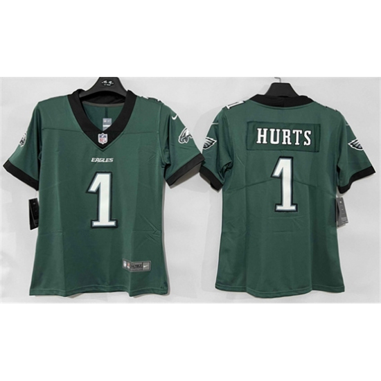 Women's Philadelphia Eagles #1 Jalen Hurts Green New Vapor Untouchable Limited Football Stitched Jersey(Run Small) - Ujersey