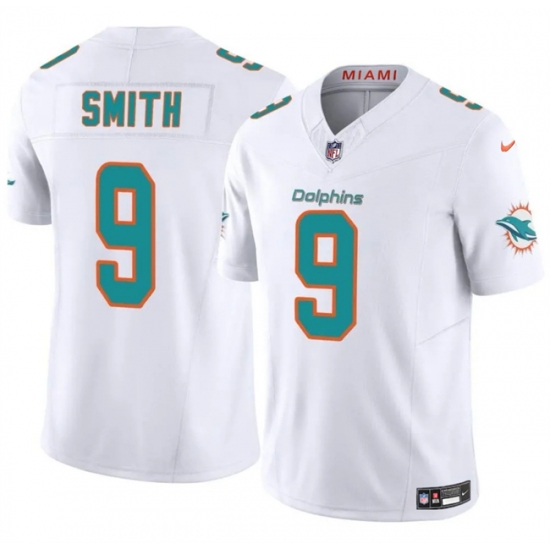 Men's Miami Dolphins #9 Jonnu Smith White 2024 F.U.S.E Vapor Limited Stitched Football Jersey - Ujersey