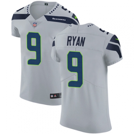 Men's Nike Seattle Seahawks #9 Jon Ryan Grey Alternate Vapor Untouchable Elite Player NFL Jersey - Ujersey