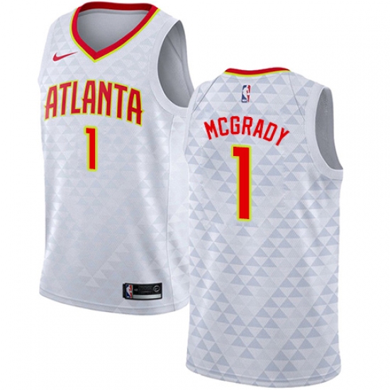 Women's Nike Atlanta Hawks #1 Tracy Mcgrady Swingman White NBA Jersey - Association Edition - Ujersey