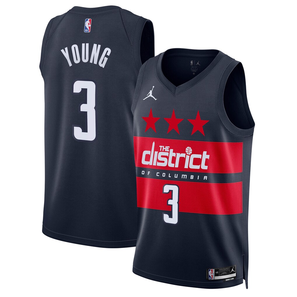 Unisex Washington Wizards Trae Young Jordan Brand Navy Swingman Jersey - Statement Edition