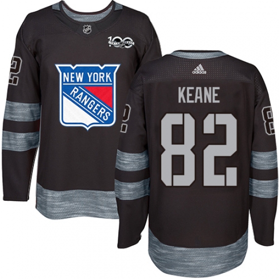 Men's Adidas New York Rangers #82 Joey Keane Authentic Black 1917-2017 100th Anniversary NHL Jersey - Ujersey