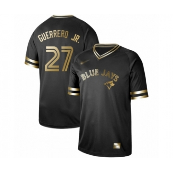 Men's Toronto Blue Jays #27 Vladimir Guerrero Jr. Authentic Black Gold Fashion Baseball Jersey - Ujersey
