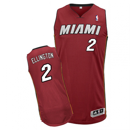 Men's Adidas Miami Heat #2 Wayne Ellington Authentic Red Alternate NBA Jersey - Ujersey