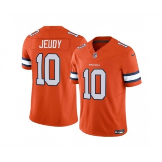 Men's Nike Denver Broncos #10 Jerry Jeudy Orange 2023 F.U.S.E. Vapor Untouchable Football Stitched Jersey