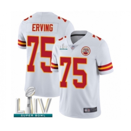 Men's Kansas City Chiefs #75 Cameron Erving White Vapor Untouchable Limited Player Super Bowl LIV Bound Football Jersey - Ujersey