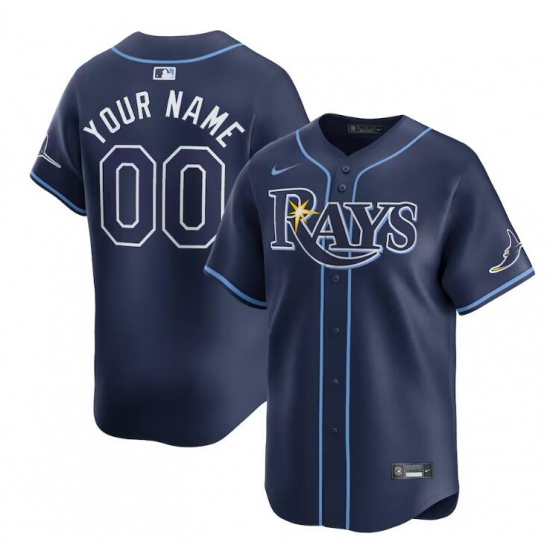 Men's Tampa Bay Rays Active Player Custom Navy Away Limited Stitched Baseball Jersey - Ujersey