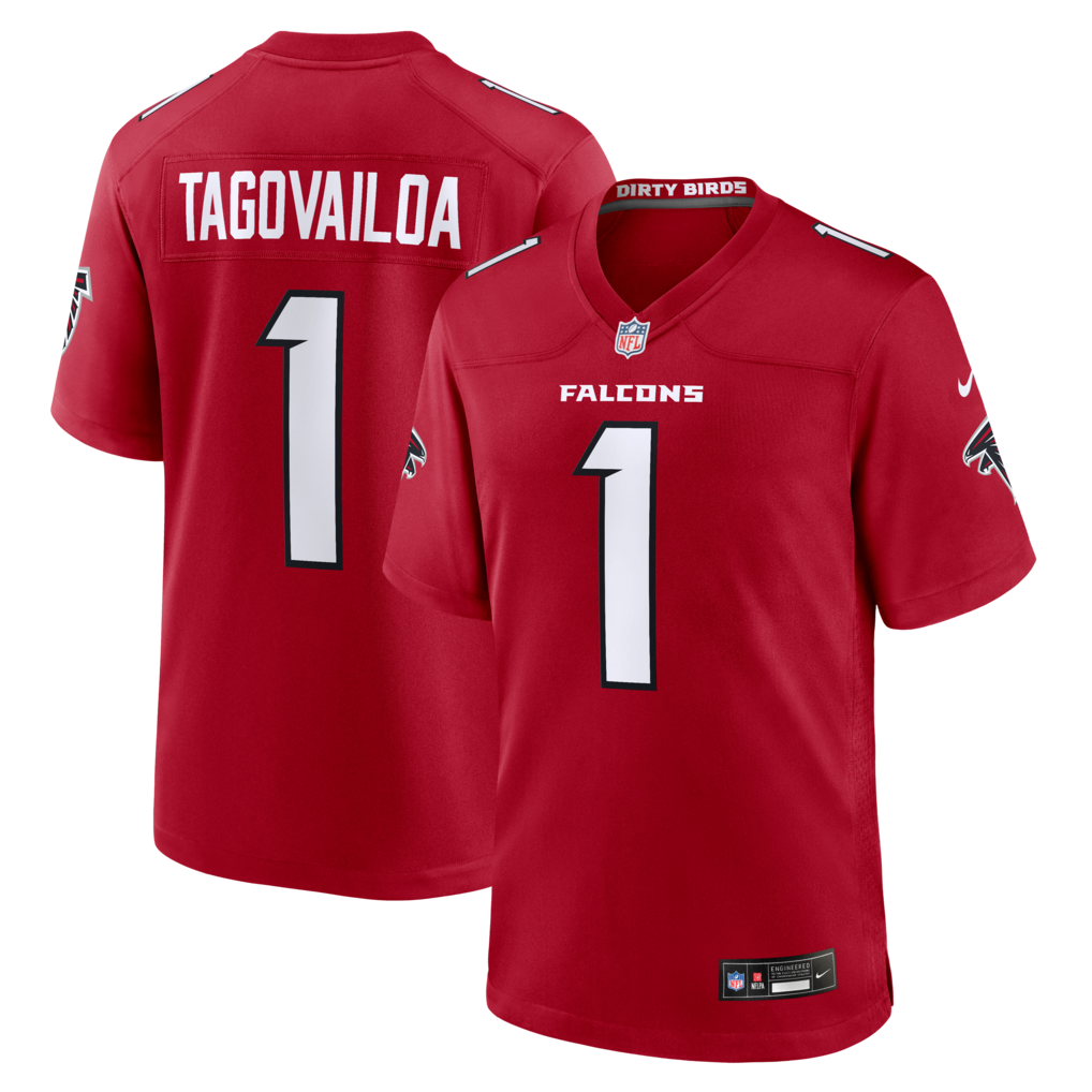 Men's Atlanta Falcons Tua Tagovailoa Nike Red Game Jersey - SUjersey01
