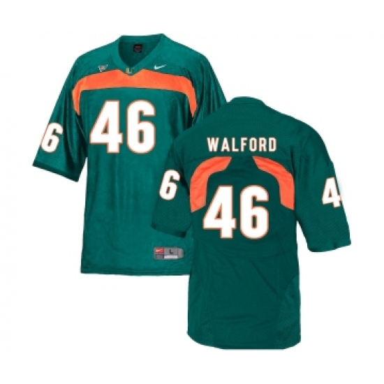Miami Hurricanes 46 Clive Walford Green College Football Jersey - Ujersey