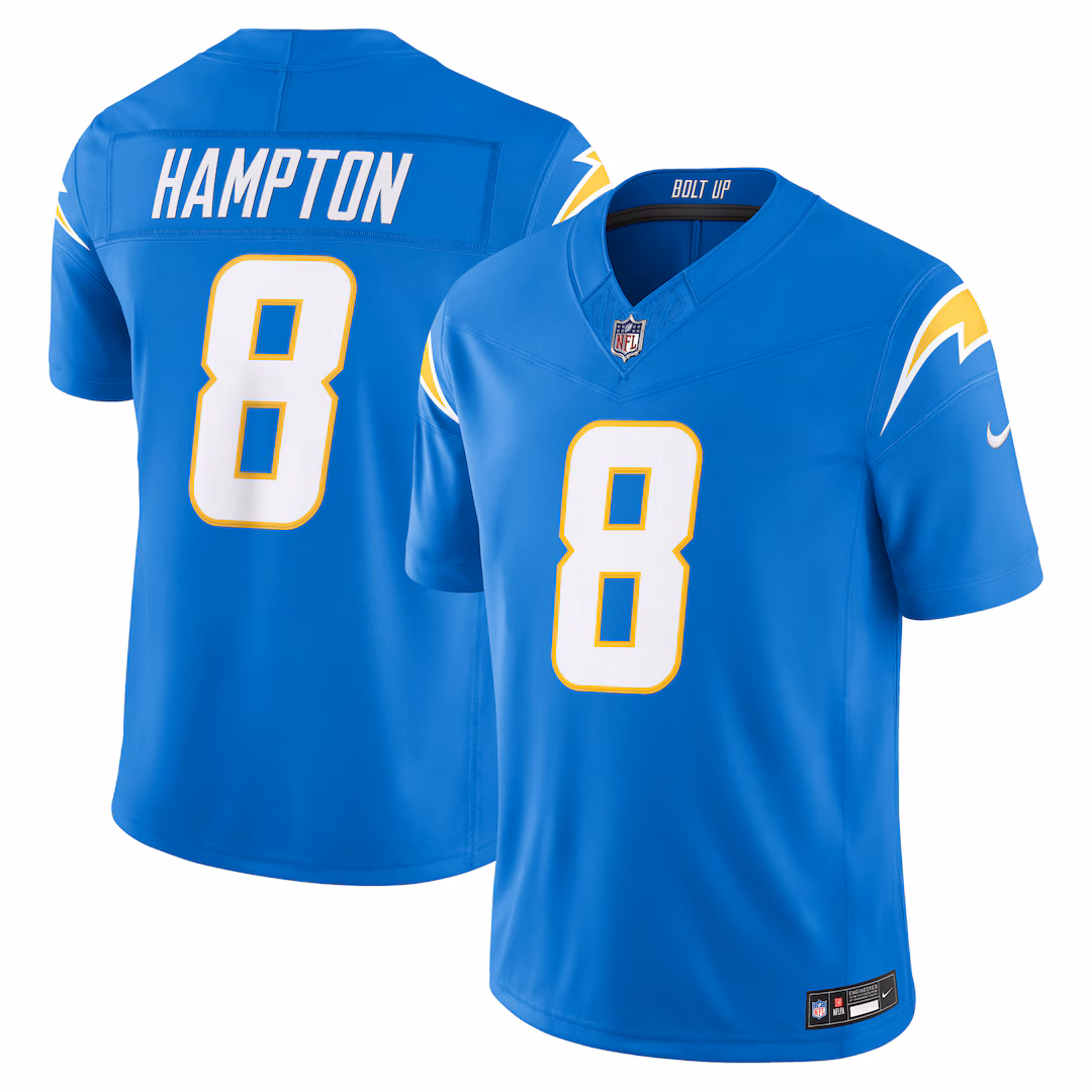 Men's Los Angeles Chargers Omarion Hampton Nike Powder Blue Team Vapor F.U.S.E. Stitched Limited Jersey
