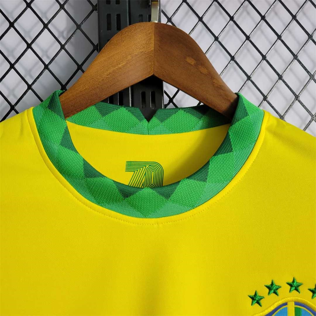 Brazil Retro Jersey Custom Home Soccer Jersey 2021 - Ujersey