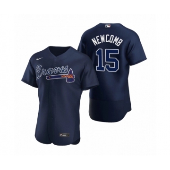Men's Atlanta Braves #15 Sean Newcomb Nike Navy Authentic 2020 Alternate Jerseys - Ujersey