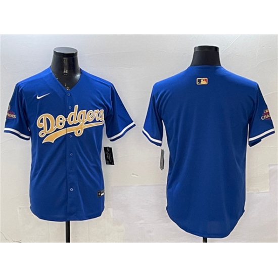 Men's Los Angeles Dodgers Blank Royal 2025 Gold Collection Limited Stitched Baseball Jersey - Ujersey