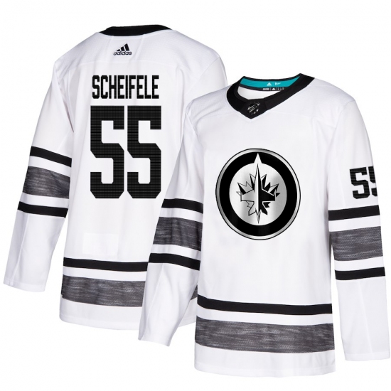 Men's Adidas Winnipeg Jets #55 Mark Scheifele White 2019 All-Star Game Parley Authentic Stitched NHL Jersey - Ujersey