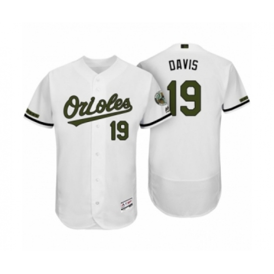 Men's Baltimore Orioles #19 Chris Davis White 2017 Memorial Day Collection Flexbase Jersey - Ujersey