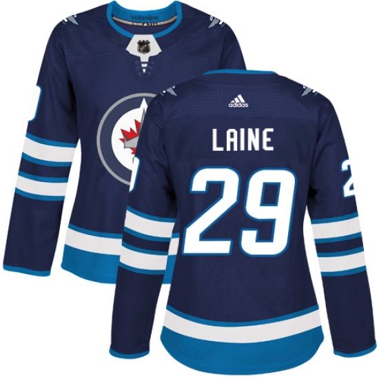 Women's Adidas Winnipeg Jets #29 Patrik Laine Authentic Navy Blue Home NHL Jersey - Ujersey