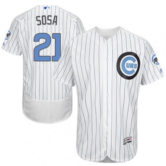 Men's Majestic Chicago Cubs #21 Sammy Sosa Authentic White 2016 Father's Day Fashion Flex Base MLB Jersey - Ujersey