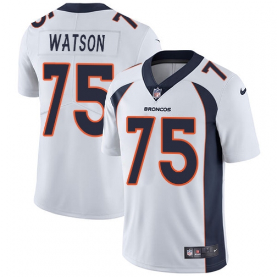 Men's Nike Denver Broncos #75 Menelik Watson White Vapor Untouchable Limited Player NFL Jersey - Ujersey