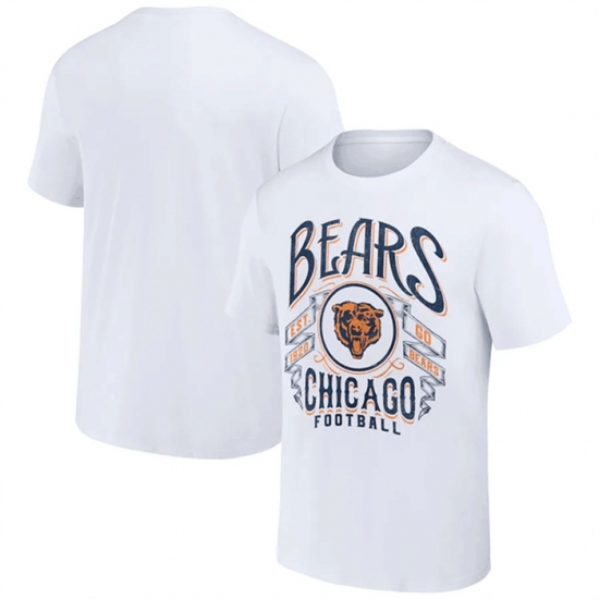 Men's Chicago Bears White X Darius Rucker Collection Vintage Football T Shirt - Ujersey