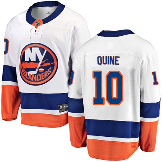 Men's New York Islanders #10 Alan Quine Fanatics Branded White Away Breakaway NHL Jersey - Ujersey