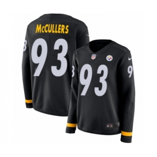 Women's Nike Pittsburgh Steelers #93 Dan McCullers Limited Black Therma Long Sleeve NFL Jersey - Ujersey