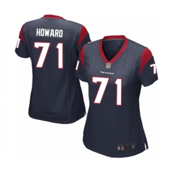Women's Houston Texans #71 Tytus Howard Game Navy Blue Team Color Football Jersey - Ujersey