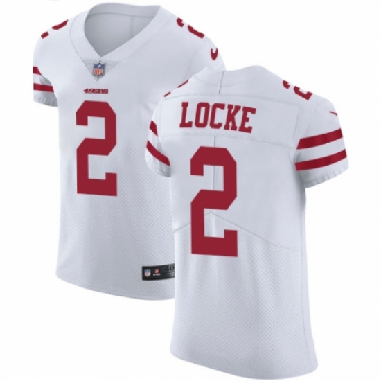 Men's Nike San Francisco 49ers #2 Jeff Locke White Vapor Untouchable Elite Player NFL Jersey - Ujersey