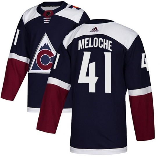 Youth Adidas Colorado Avalanche #41 Nicolas Meloche Authentic Navy Blue Alternate NHL Jersey - Ujersey