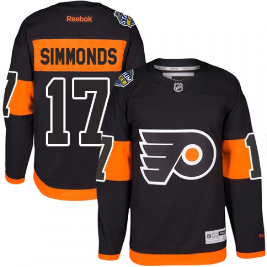 Youth Reebok Philadelphia Flyers #17 Wayne Simmonds Premier Black 2017 Stadium Series NHL Jersey - Ujersey