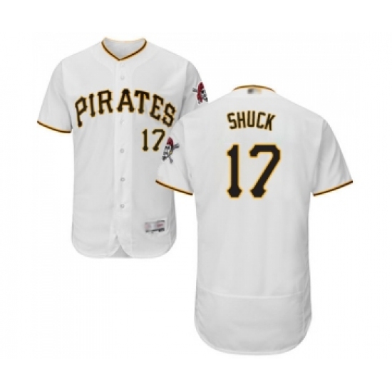 Men's Pittsburgh Pirates #17 JB Shuck White Home Flex Base Authentic Collection Baseball Jersey - Ujersey