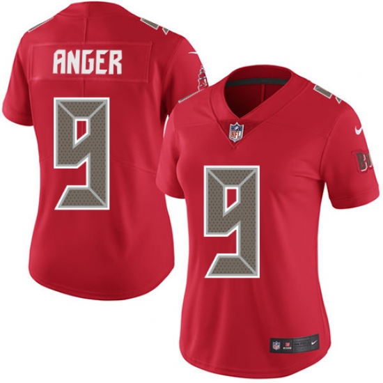 Women's Nike Tampa Bay Buccaneers #9 Bryan Anger Limited Red Rush Vapor Untouchable NFL Jersey - Ujersey