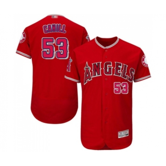 Men's Los Angeles Angels of Anaheim #53 Trevor Cahill Red Alternate Flex Base Authentic Collection Baseball Jersey - Ujersey