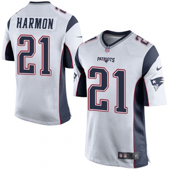 Men's Nike New England Patriots #21 Duron Harmon Game White NFL Jersey - Ujersey