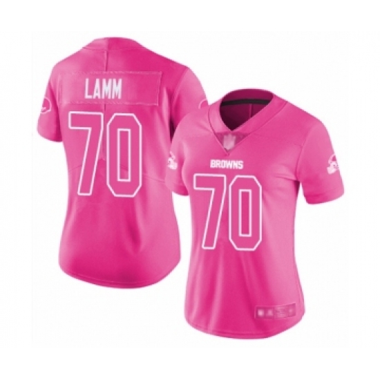 Women's Cleveland Browns #70 Kendall Lamm Limited Pink Rush Fashion Football Jersey - Ujersey
